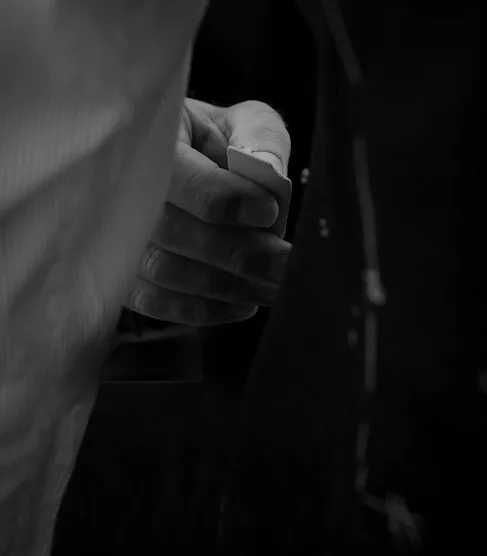 Chalk marking on a jacket at a fitting in Edinburgh